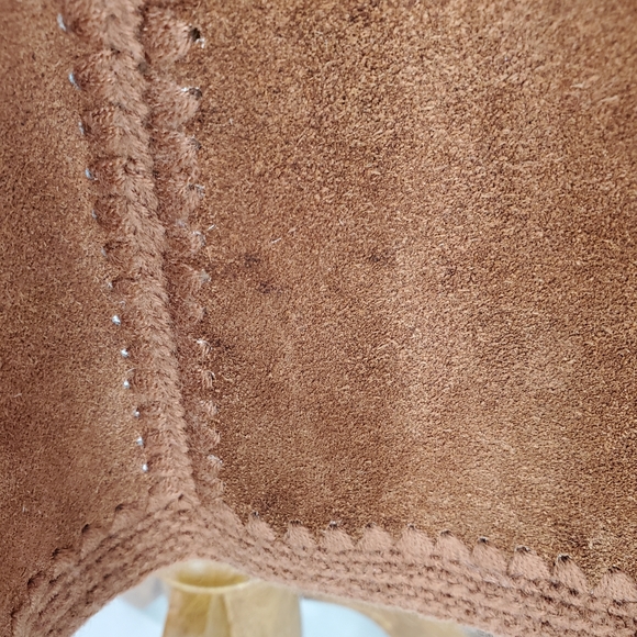 ✌️Vintage✌️1970's Leather/Suede and Crochet Vest and Skirt Set Festival Size S - Picture 17 of 17